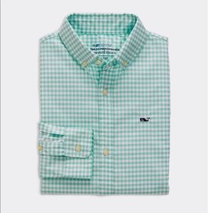 Vineyard Vines Boys Aqua Button Down Shirt